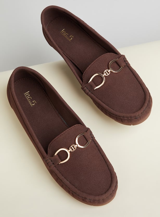 INC.5 Solid Round Toe Loafers