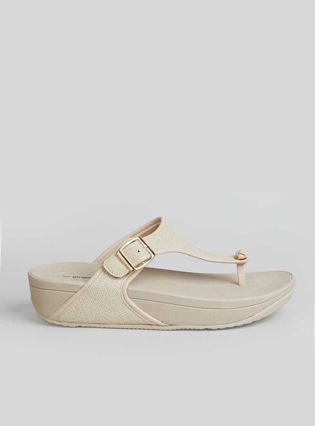 GINGER Solid Thong Strap Flip Flops