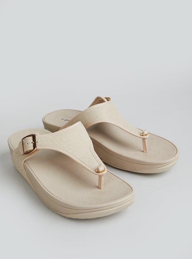 GINGER Solid Thong Strap Flip Flops