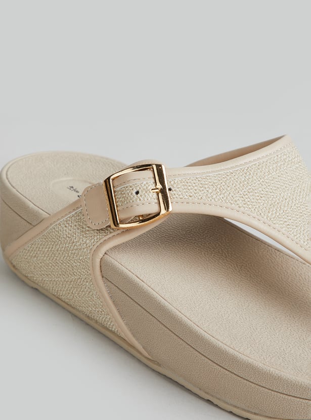 GINGER Solid Thong Strap Flip Flops