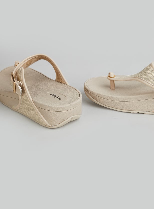 GINGER Solid Thong Strap Flip Flops