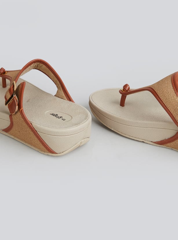 GINGER Solid Thong Strap Flip Flops