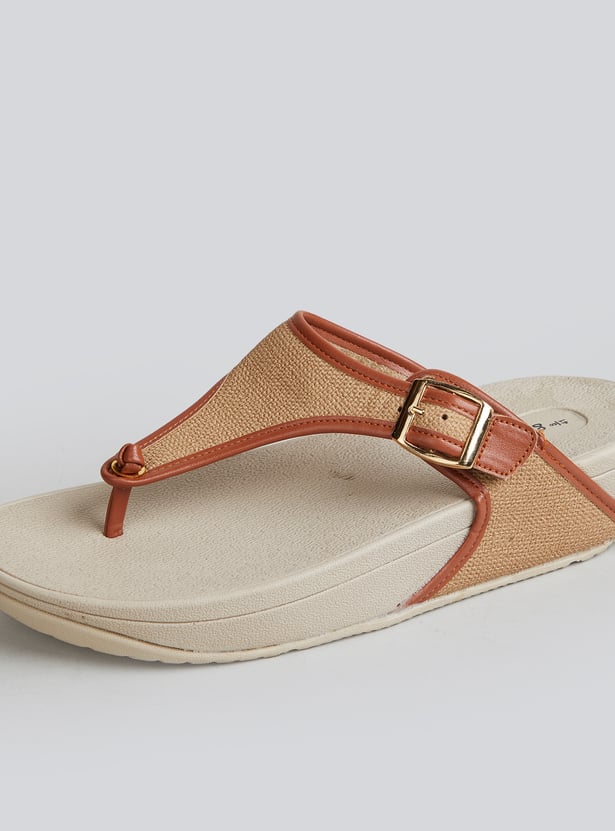GINGER Solid Thong Strap Flip Flops