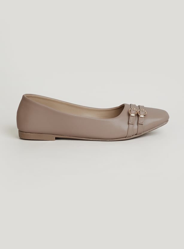 CODE Solid Almond Toe Ballerinas