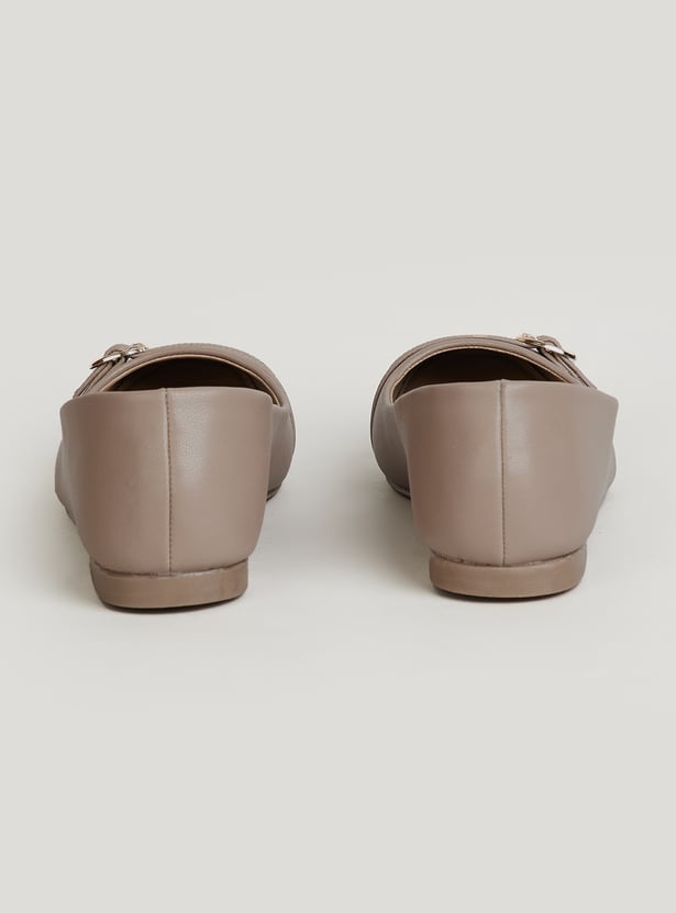 CODE Solid Almond Toe Ballerinas