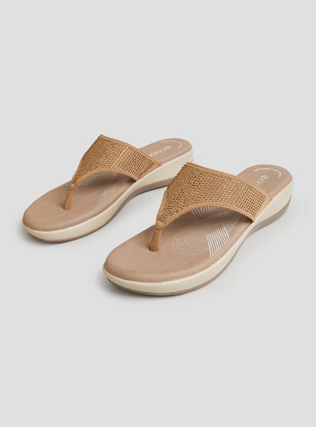 CODE Embellished Thong Sandals