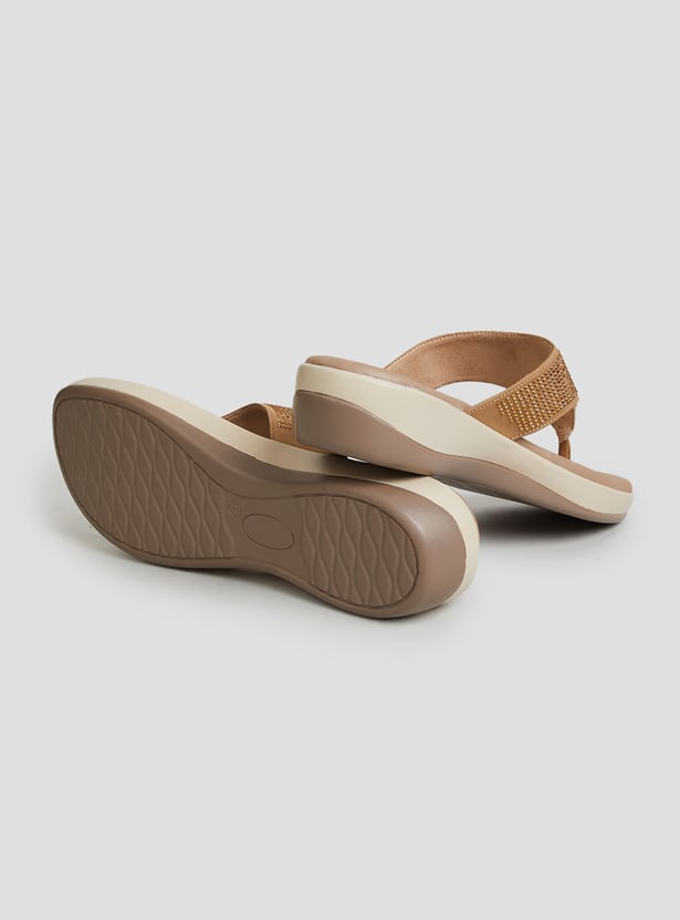 CODE Embellished Thong Sandals