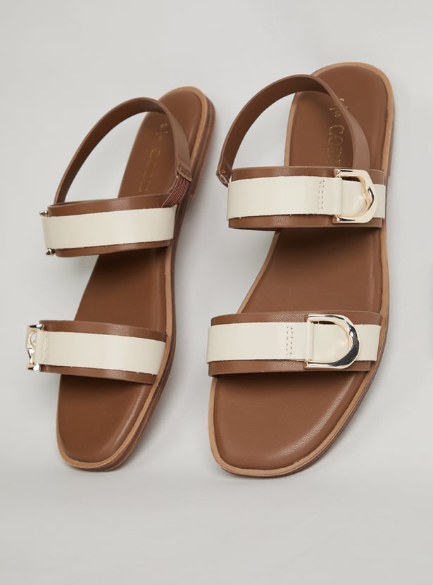 CODE Solid Open Toe Slingback Sandals