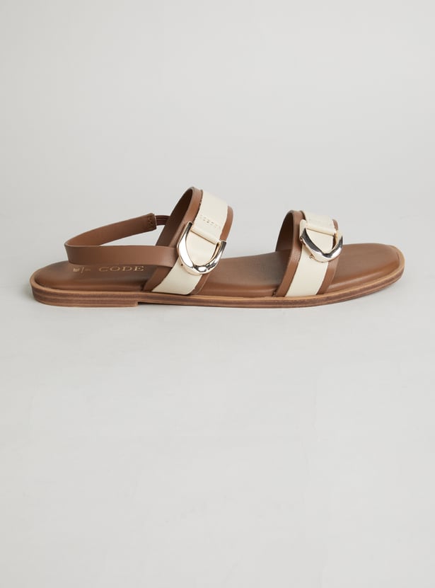 CODE Solid Open Toe Slingback Sandals