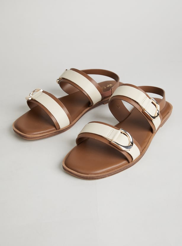 CODE Solid Open Toe Slingback Sandals