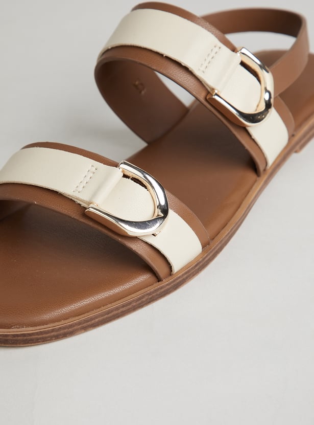 CODE Solid Open Toe Slingback Sandals