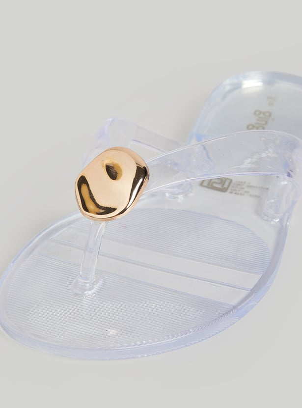 GINGER Solid Open Toe Flip Flops