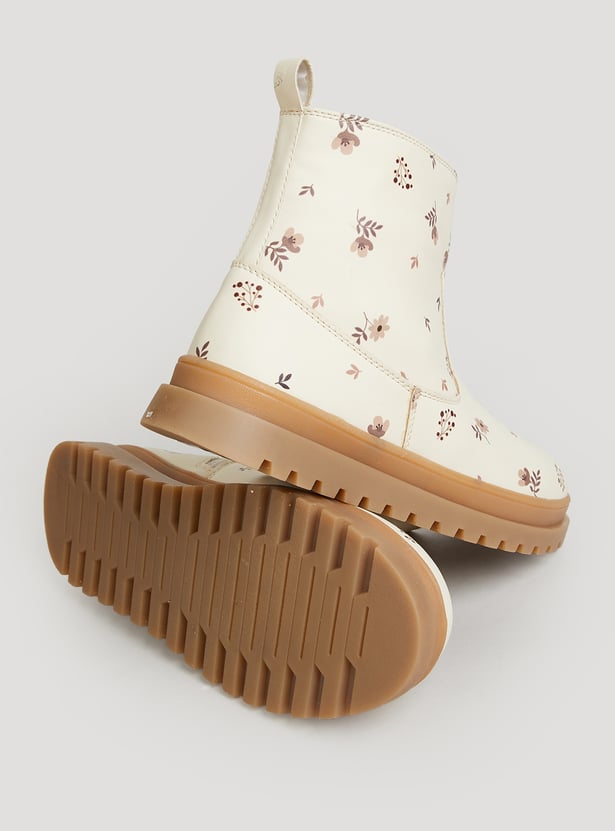 FAME FOREVER Girls Floral Print Ankle Boots