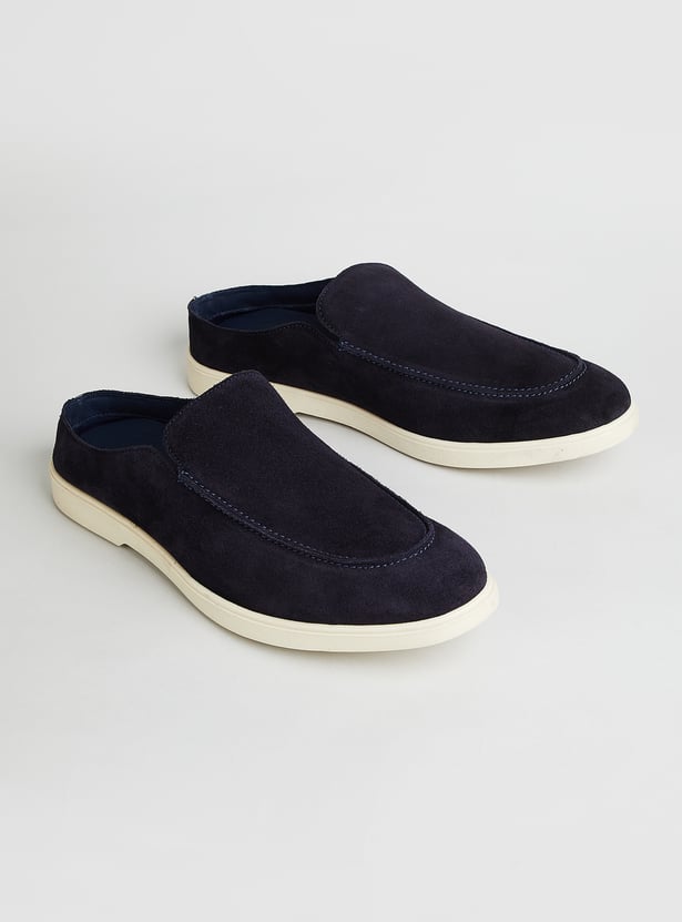 CODE Solid Suede Slip-On Shoes