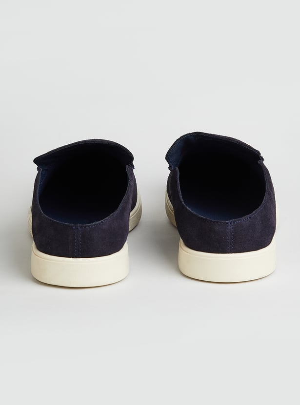 CODE Solid Suede Slip-On Shoes