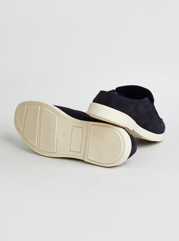 CODE Solid Suede Slip-On Shoes
