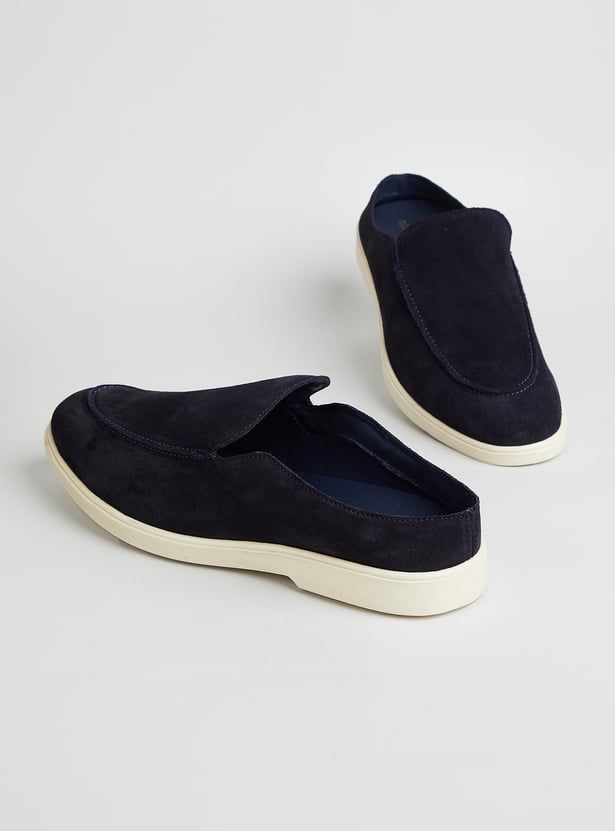 CODE Solid Suede Slip-On Shoes