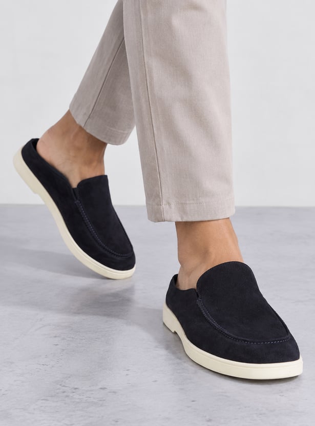 CODE Solid Suede Slip-On Shoes