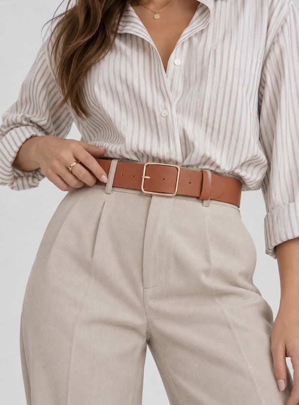GINGER Solid Leather Belt