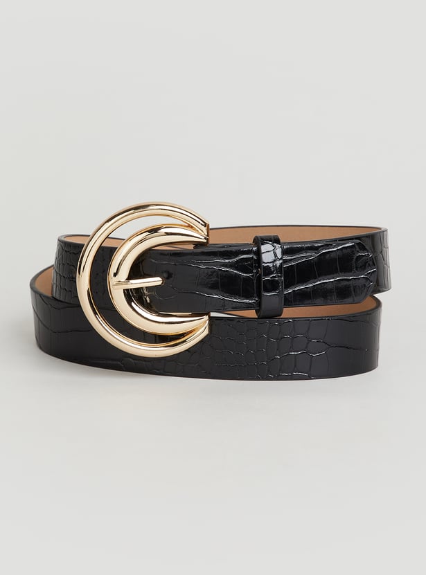GINGER Embossed Tang Buckle Belt