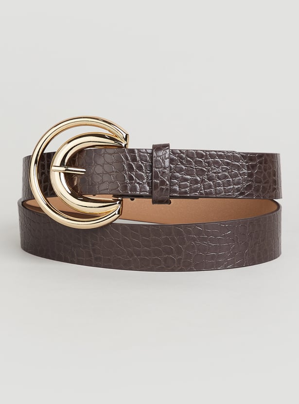 GINGER Embossed Tang Buckle Belt