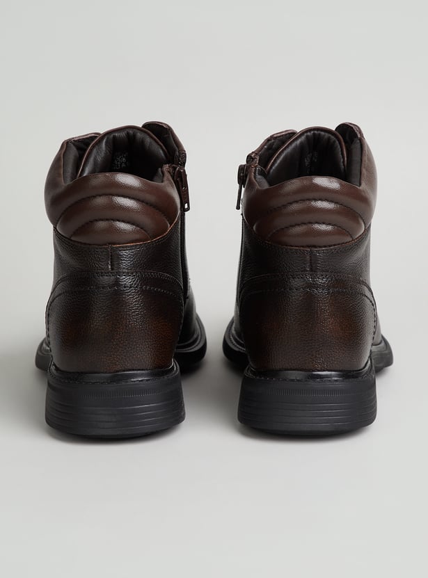 LEE COOPER Textured Lace-Up Boots