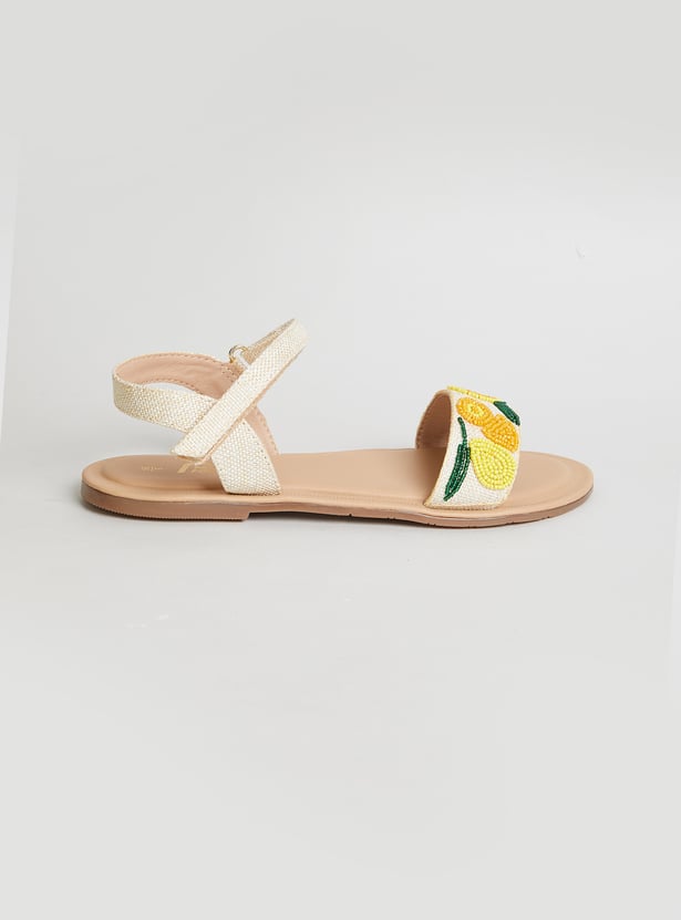FAME FOREVER Girls Floral Print Sandals