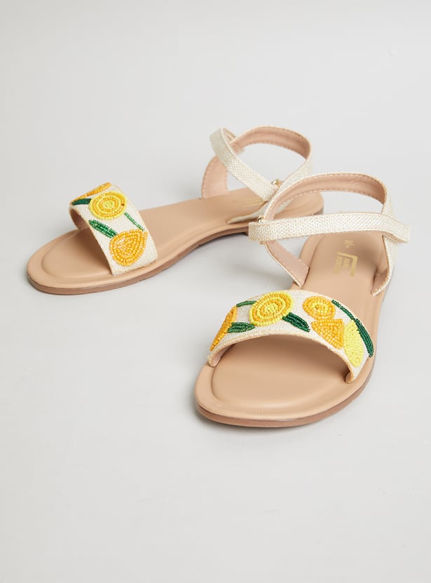 FAME FOREVER Girls Floral Print Sandals