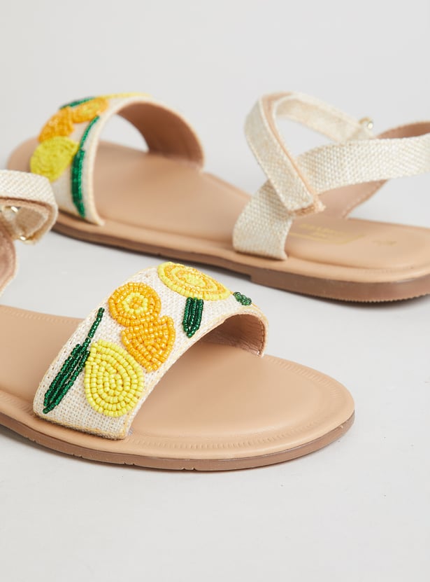 FAME FOREVER Girls Floral Print Sandals