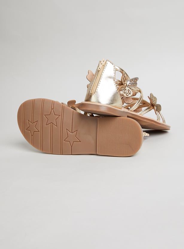 FAME FOREVER Girls Butterfly Ankle Strap Sandals