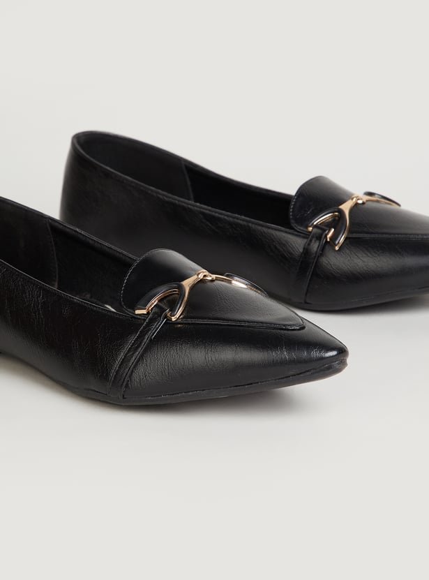 CODE Solid Pointed-Toe Ballerinas
