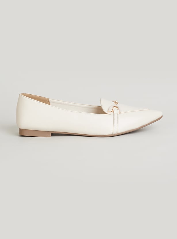 CODE Solid Pointed-Toe Ballerinas