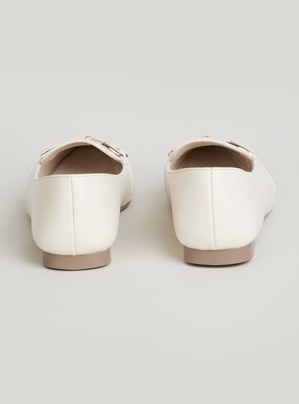 CODE Solid Pointed-Toe Ballerinas