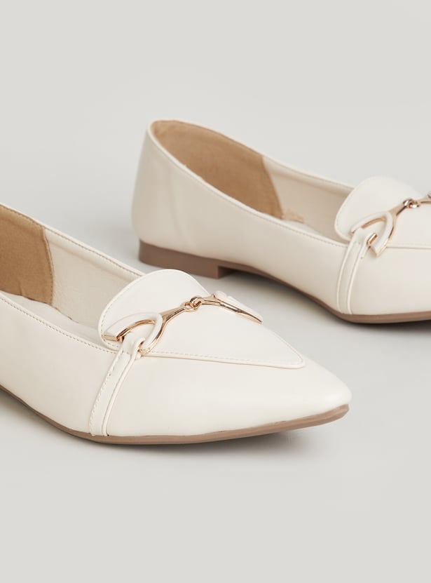 CODE Solid Pointed-Toe Ballerinas