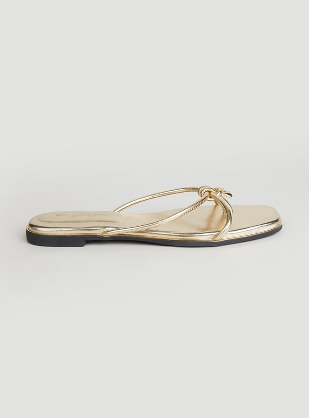 GINGER Solid Open Toe Flats