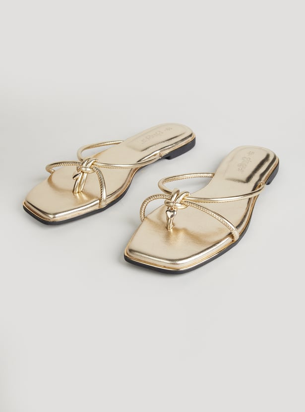 GINGER Solid Open Toe Flats