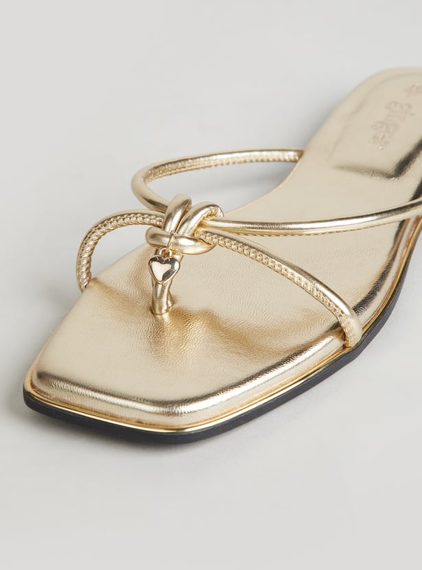 GINGER Solid Open Toe Flats