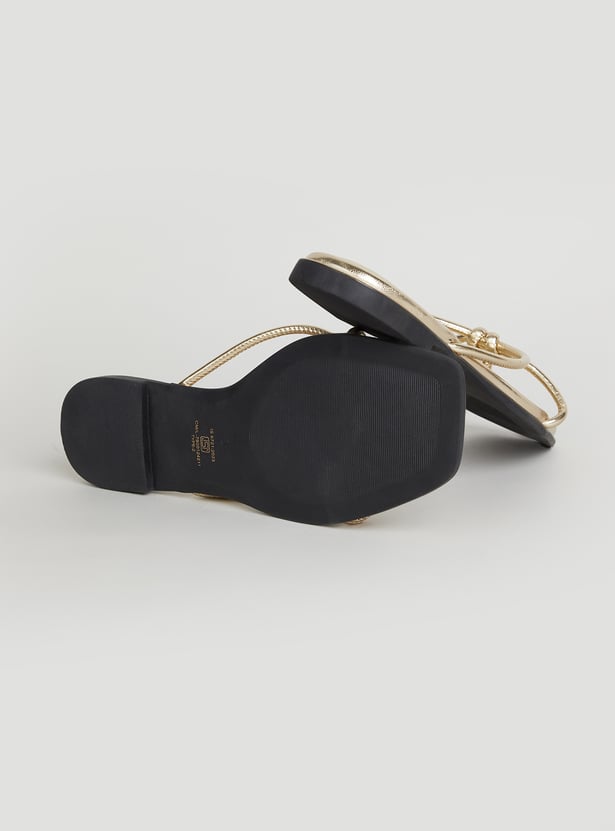 GINGER Solid Open Toe Flats