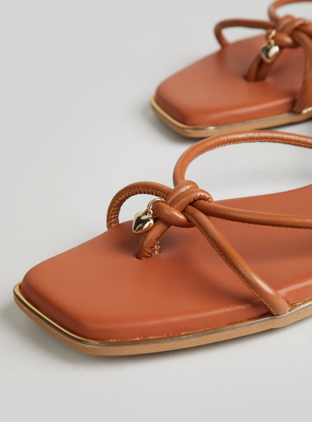GINGER Solid Open Toe Flats