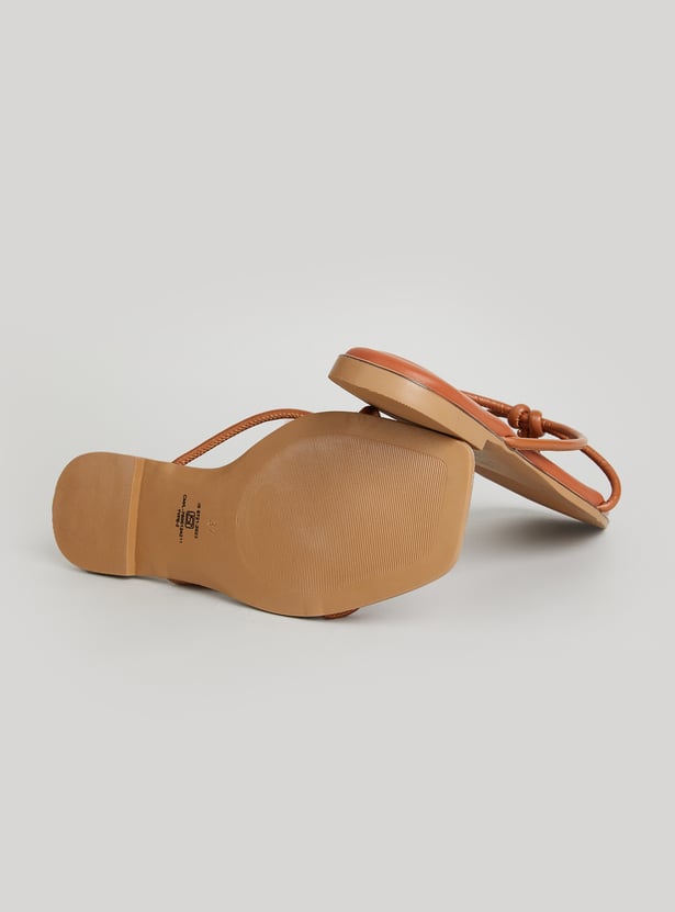 GINGER Solid Open Toe Flats