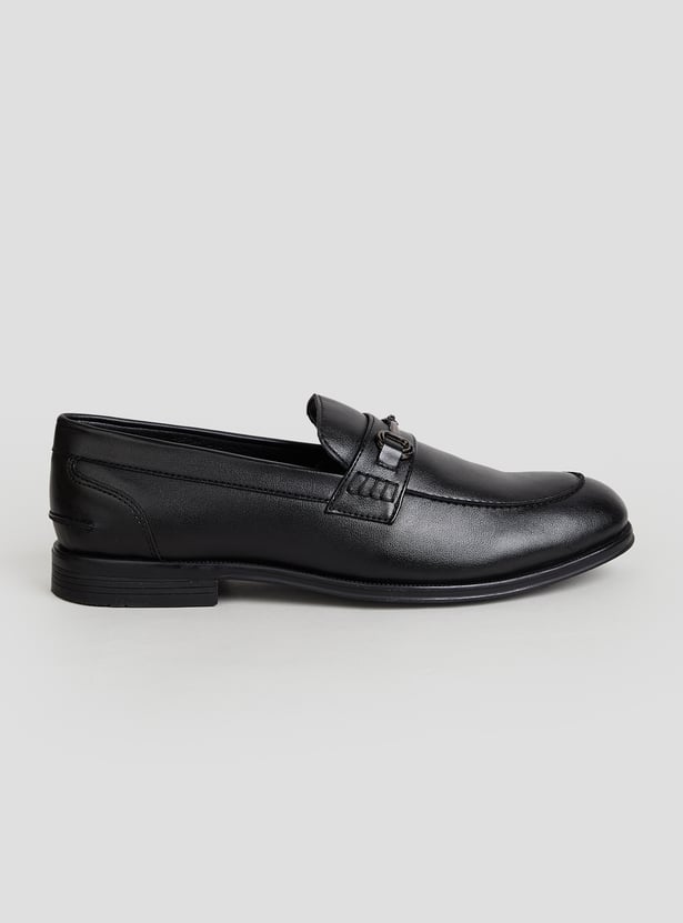 CODE Solid Horsebit Loafers