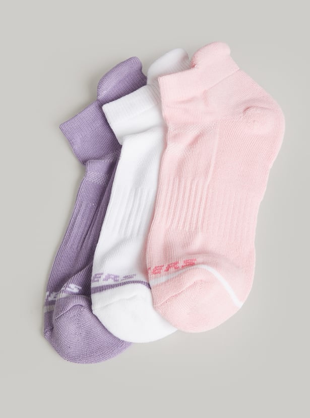SKECHERS Solid Ankle Length Socks - Pack of 3