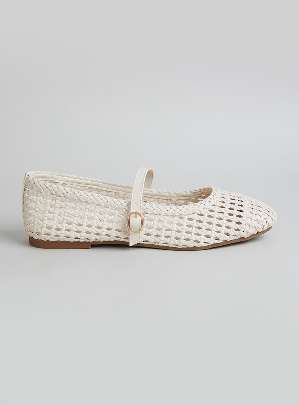 GINGER Open-Weave Pattern Mary Janes