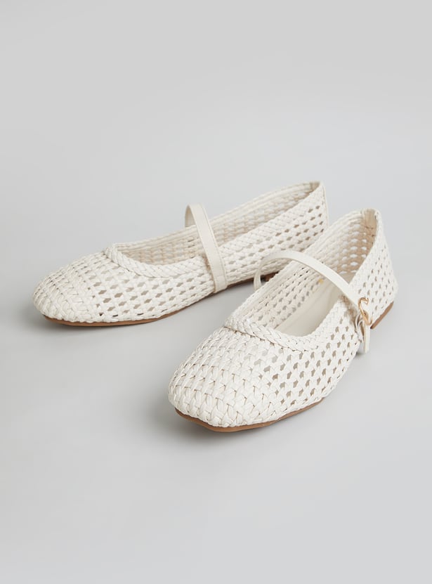 GINGER Open-Weave Pattern Mary Janes