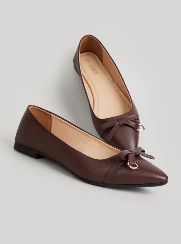 CODE Bow-Detailed Ballerinas
