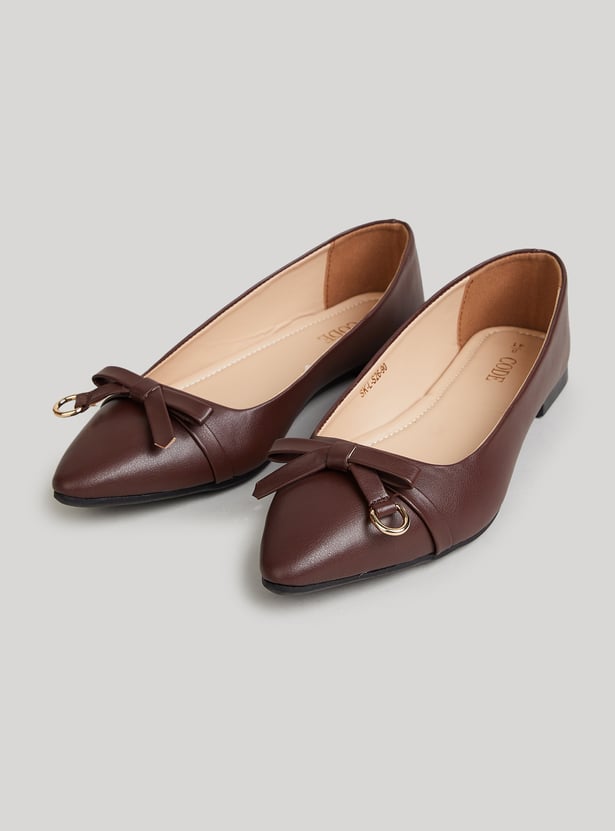 CODE Bow-Detailed Ballerinas
