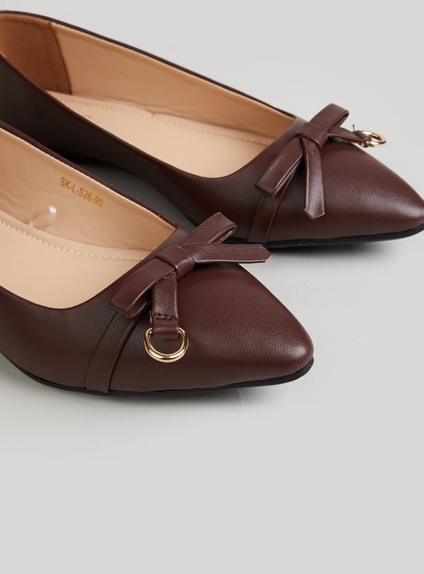 CODE Bow-Detailed Ballerinas