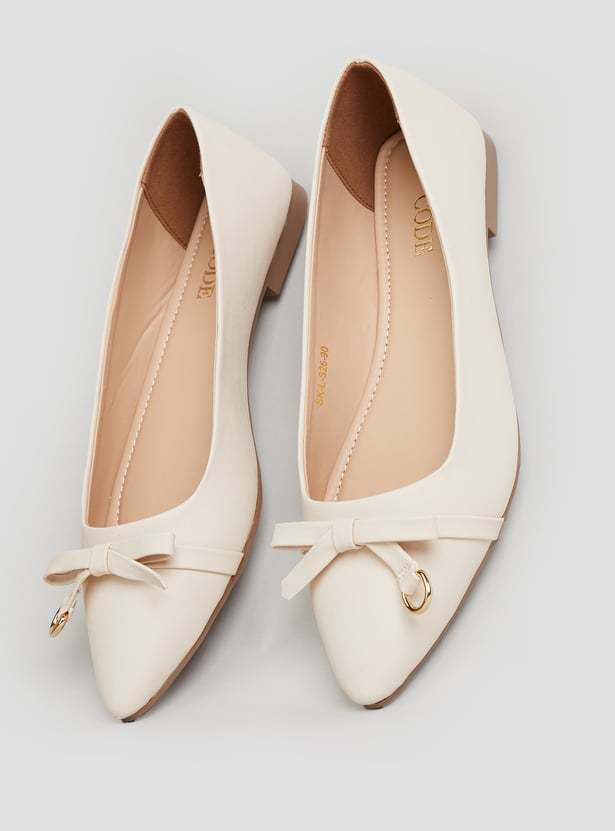 CODE Bow-Detailed Ballerinas
