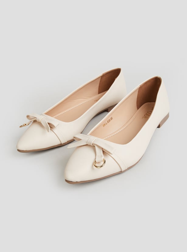 CODE Bow-Detailed Ballerinas
