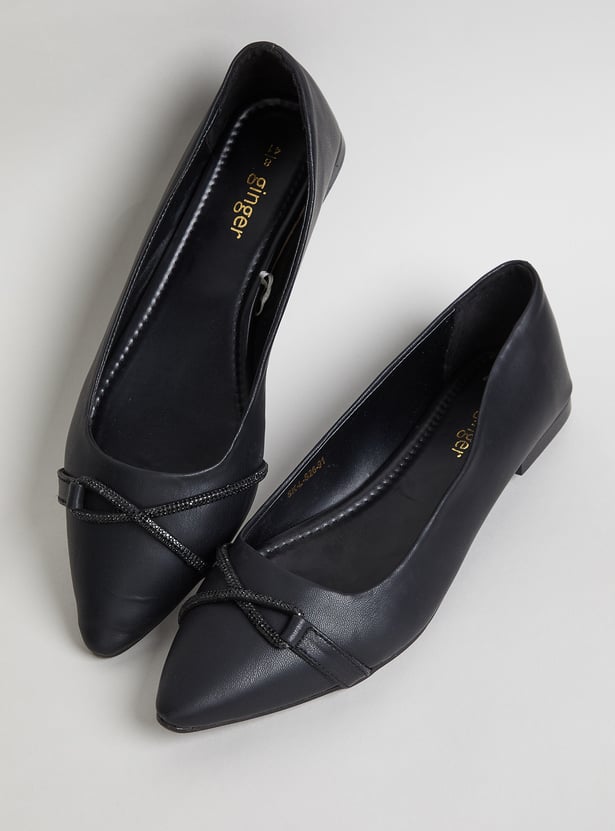 GINGER Embellished Pointed Ballerinas